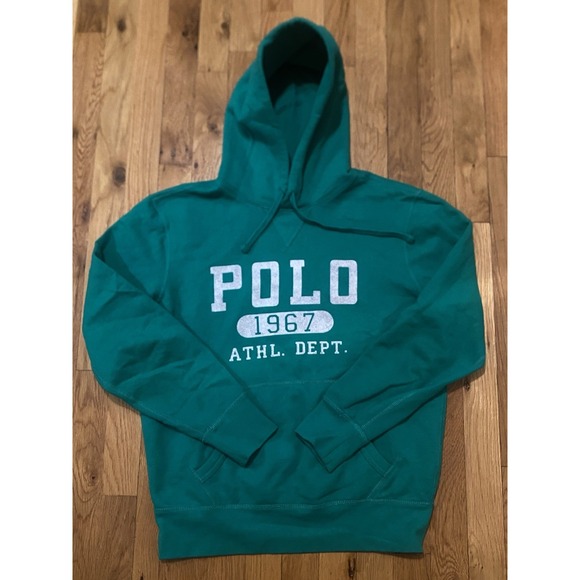 Polo Ralph Lauren Other - Polo Ralph Lauren Hoodie Mens Small Green 1967 Athletic Dept Sweatshirt Preppy